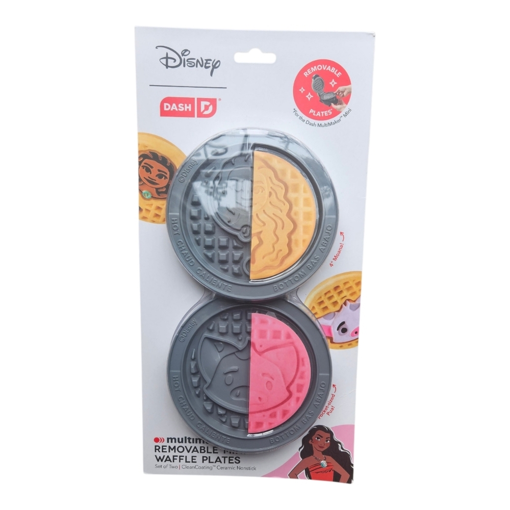 Dash Disney Moana Mini Waffle Maker Plates Set Princess Replacement Inserts